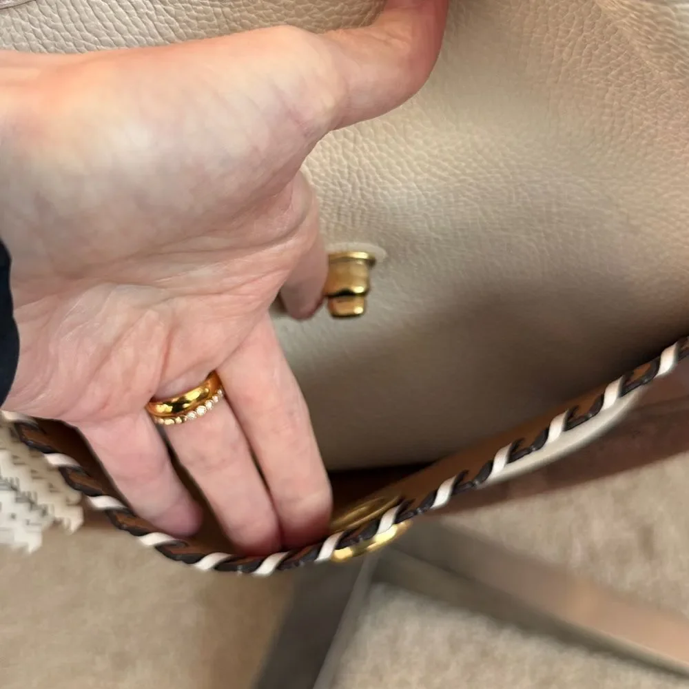 Coach Lora Bucket Bag Whipstitch Tassels Hangtag Chalk 2020 #651